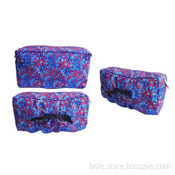 Polyester cosmetic bag with full printing, various sizes and colors are available